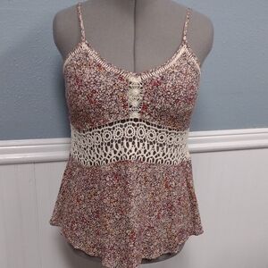 Floral Lace Accent Camisole Y2K